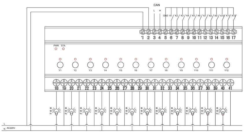 智能路燈控制器接線圖 智能路燈控制器接線圖